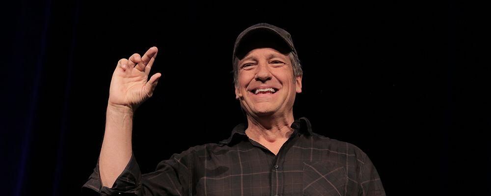 Mike Rowe telling a great story on stage.