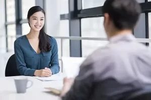 Young asian lady interviewing for a job.